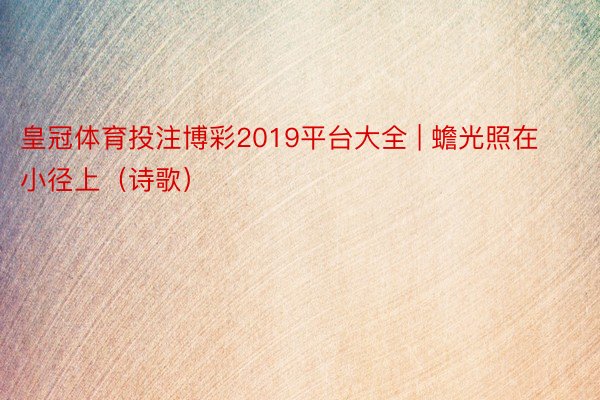 皇冠体育投注博彩2019平台大全 | 蟾光照在小径上（诗歌）